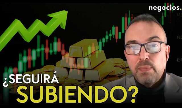 Gráfico comparativo del oro en 4600 dólares y el Dow Jones cerca de 49000 puntos en 2026