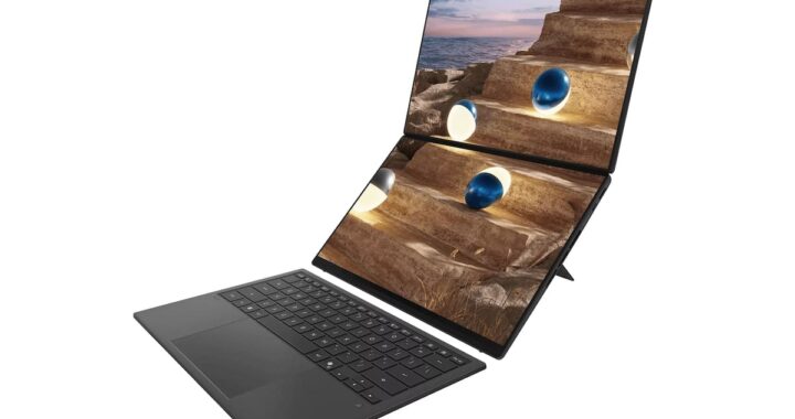 Notebook Asus Zenbook Duo 2026 con dos pantallas OLED 3K de 14 pulgadas en modo multitarea