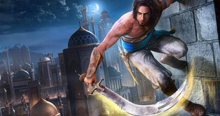 Cartel de 'Prince of Persia: The Sands of Time' con el príncipe en las arenas del tiempo, proyecto cancelado por Ubisoft