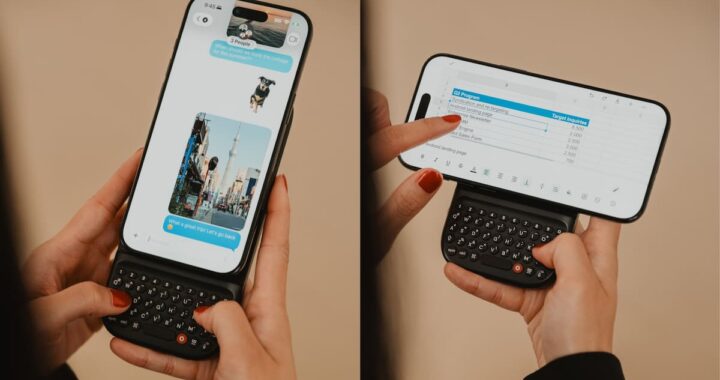 Smartphone Clicks Communicator 2024 con teclado físico QWERTY y pantalla de 4 pulgadas, estilo retro-moderno