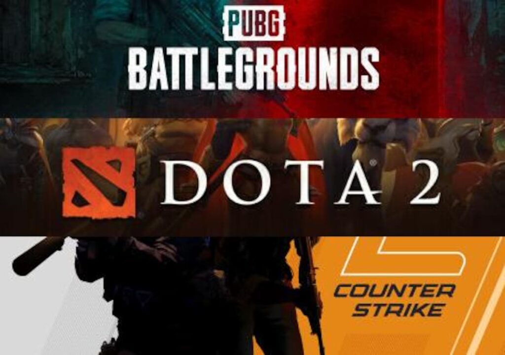 Gráfico en tiempo real de Steam mostrando 3 juegos con más de 1 millón de jugadores simultáneos cada uno