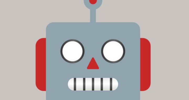 Emoji del robot 🤖 con diseño retrofuturista: ojos redondos y boca metálica, símbolo de IA y soledad digital