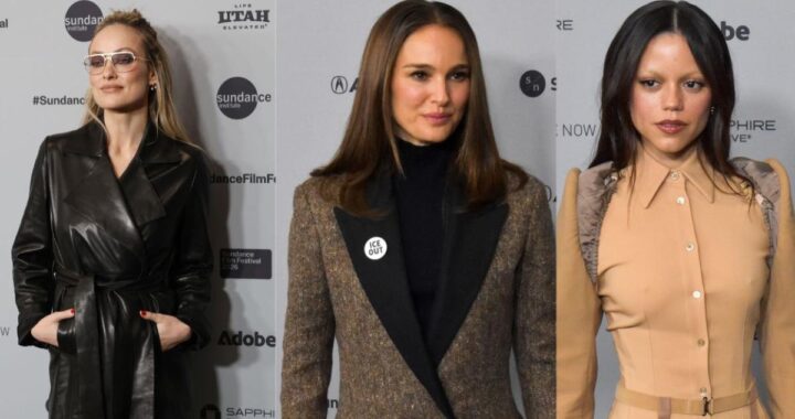 Olivia Wilde y Natalie Portman en Sundance con insignias 'ICE OUT' durante protesta por muertes de civiles