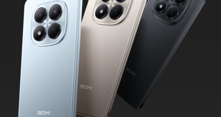 Redmi Note 15 Pro+ mostrando su diseño resistente con batería de 6500 mAh y certificación IP68 en fondo técnico azul
