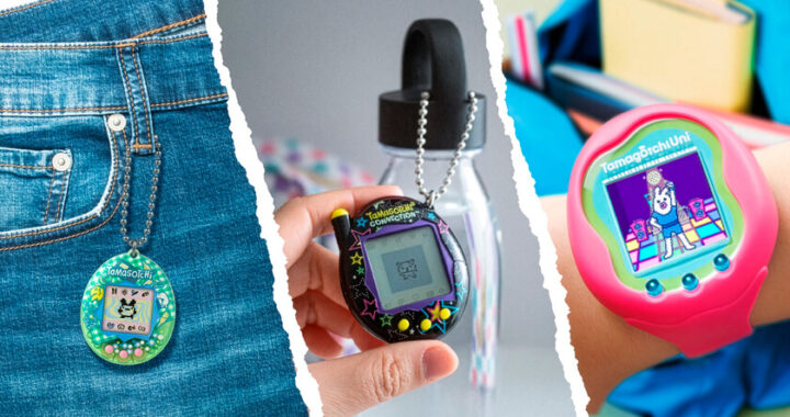 Tamagotchi original de 1996 con pantalla pixelada mostrando mascota virtual triste por descuido, símbolo de los 30 años de un ícono digital