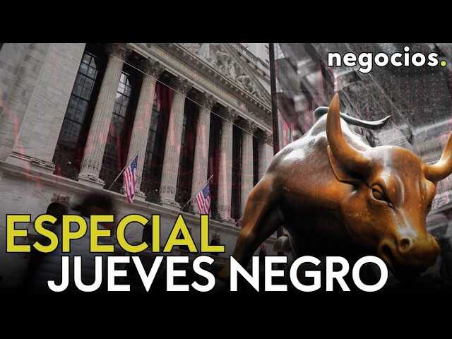Gráfico en rojo del Dow Jones cayendo 400 puntos durante el colapso de Wall Street con datos de subasta fallida de bonos