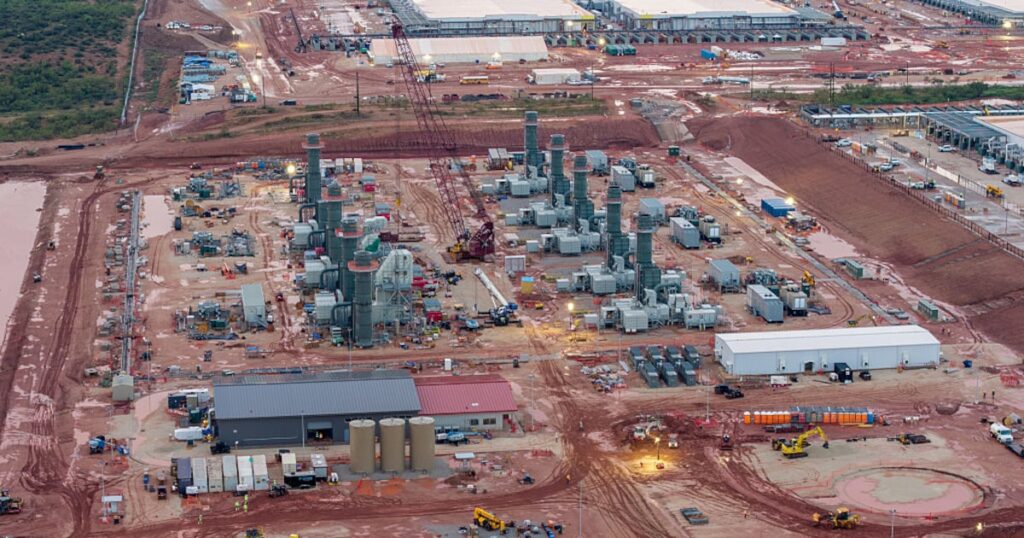 Gráfico de barras mostrando el impacto de la IA en el PIB de EE.UU. con $200.000M en inversión y centros de datos al fondo
