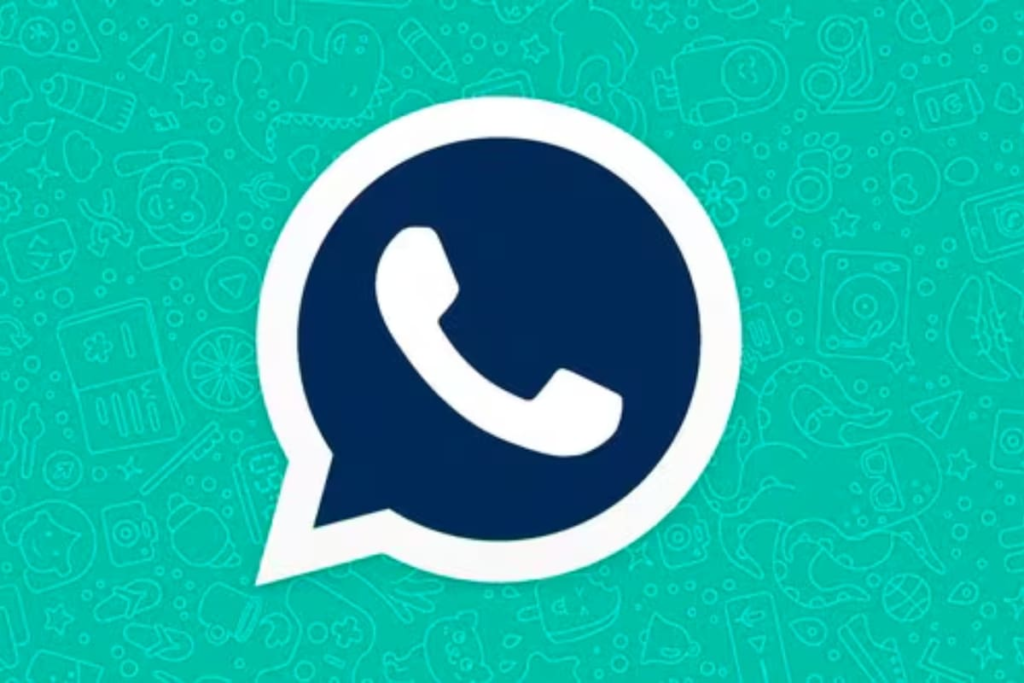 Captura de pantalla de WhatsApp Plus 18.80 mostrando temas personalizados y advertencia de riesgo de bloqueo de Meta
