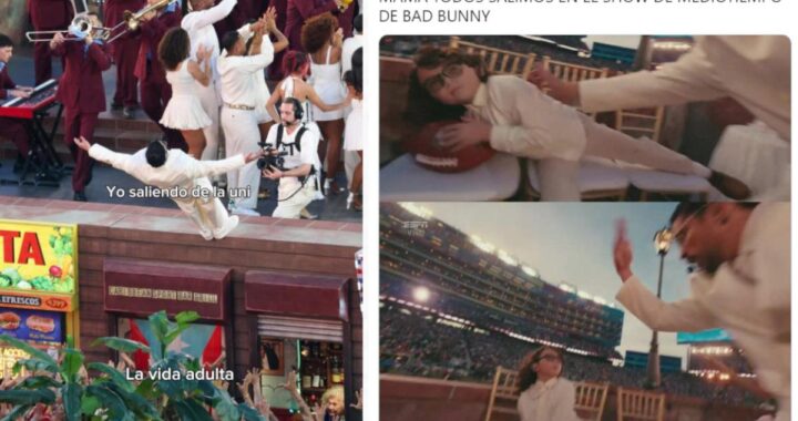 Bad Bunny y Lady Gaga en el Super Bowl 2026 con escenografía de 'árboles humanos' que se volvieron memes virales