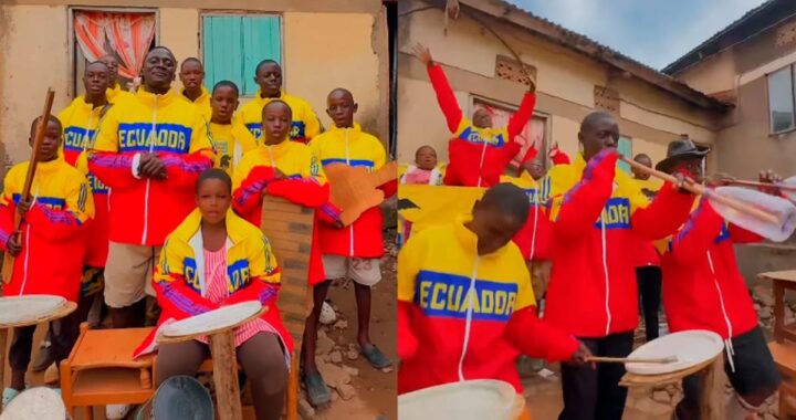 Niños ugandeses con chompas de Ecuador bailando al ritmo de la Banda 24 de Mayo en video viral