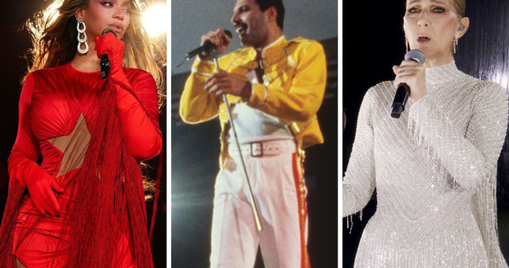 Freddie Mercury en concierto mostrando su rango vocal de 4 octavas según análisis de IA