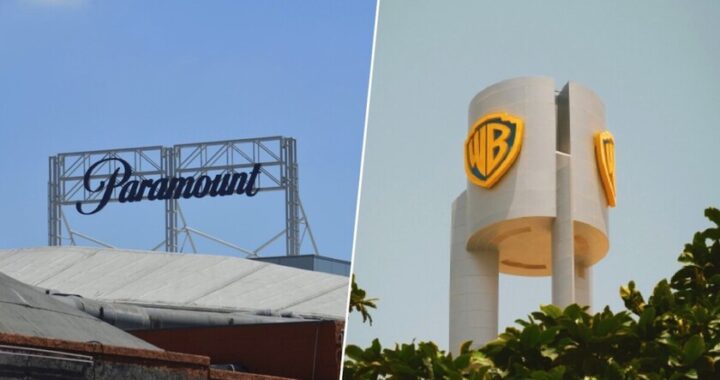 Ejecutivos firman acuerdo de 111000 millones con logo de Paramount y Warner Bros en mesa de negociaciones