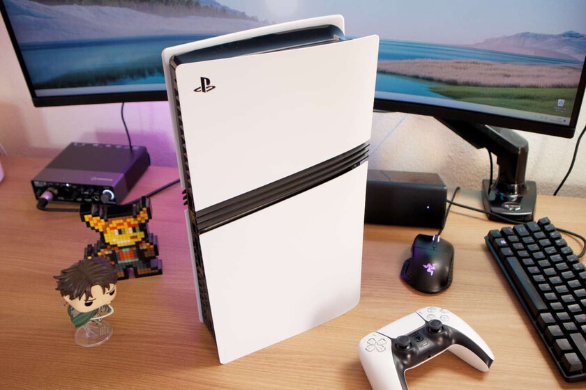 Consola PS5 negra con mando DualSense sobre fondo azul eléctrico, simbolizando los 92 millones vendidos