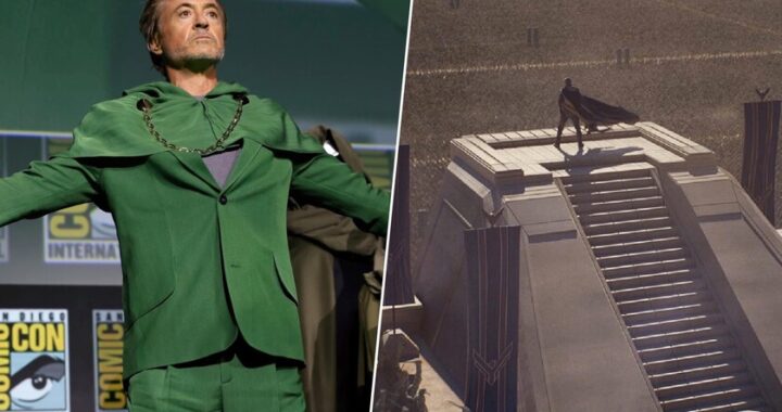 Cartel ficticio de 'Dunesday': Paul Atreides y los Vengadores frente a frente con fecha 18-12-2026 en tipografía de cine épico