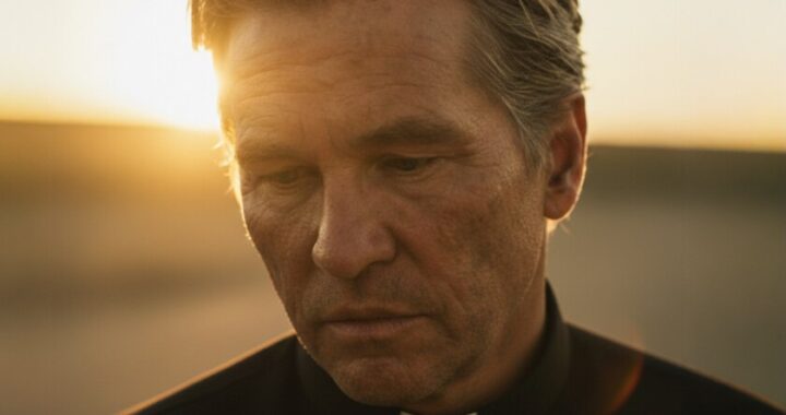 Val Kilmer como el Padre Fintan en escena generada por IA para 'As Deep as the Grave', con su voz real y rasgo tubercular