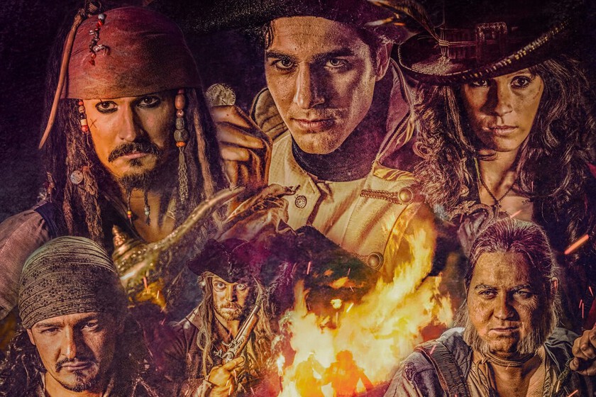 Réplica detallada de un barco pirata del siglo XVIII en el set húngaro del fan film 'Pirates of the Caribbean: Secrets of the Lamp'
