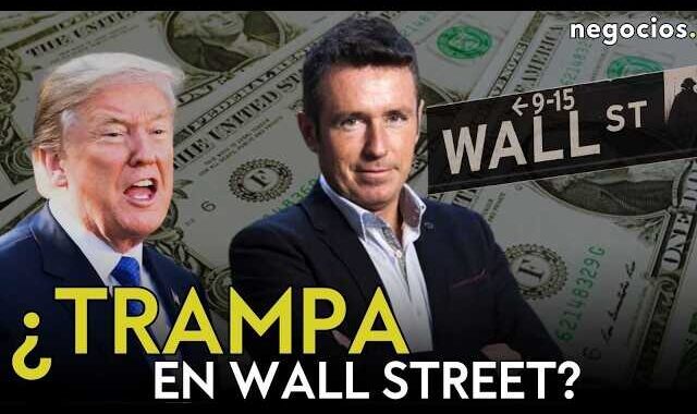 Gráfico de caída del S&P 500 tras tuit de Trump con sobreimpresión de 'US$1,3 billones perdidos en 1 día' y logo de Twitter