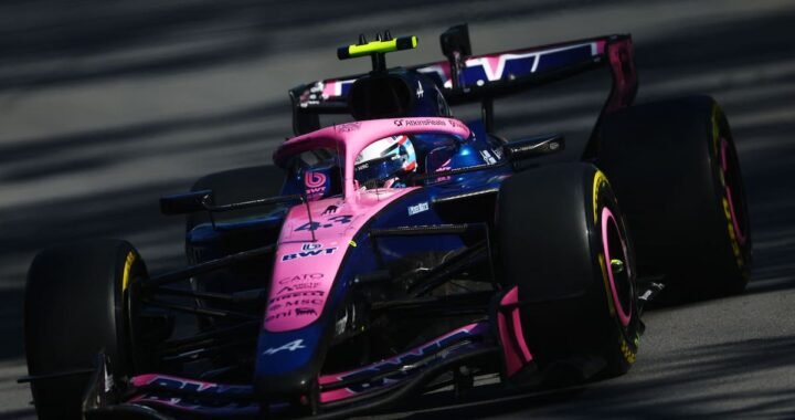 George Russell en su Mercedes W15 celebrando la pole en el Circuito Gilles Villeneuve 2024 con neumáticos Pirelli C3