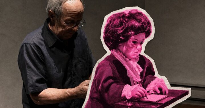 Portada de revista literaria con texto premiado bajo sospecha de ser generado por inteligencia artificial, estilo 'premio literario IA'