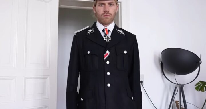 Actor con uniforme de las SS en video viral de YouTube simulando vigilar a estudiantes, con más de 5 millones de vistas