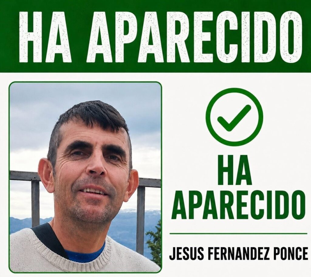 Familiares abrazan al hombre de 49 años rescatado en monte de Aljaraque tras 48 horas desaparecido