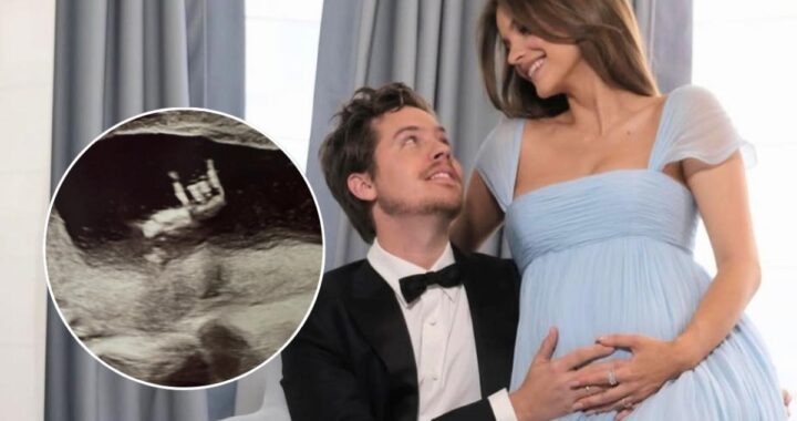 Barbara Palvin en Cannes 2026 con vestido azul Elie Saab resaltando su embarazo y gestos tiernos en la alfombra roja