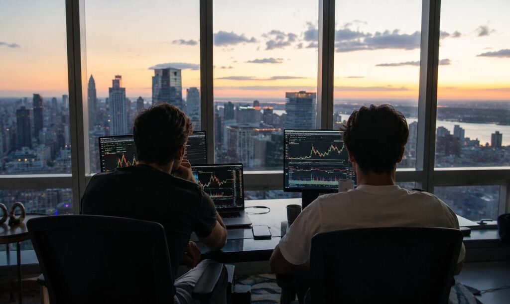 Gráfico del IBEX 35 superando los 19.000 puntos en la Bolsa española con alza moderada