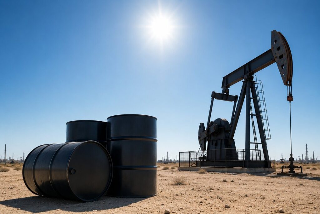 Gráfico del petróleo Brent en caída a 77 dólares por barril tras acuerdo EE.UU.-Irán