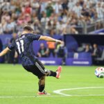 Lo Celso y Messi celebran goles de tiro libre en la victoria 3-1 de Argentina sobre Jordania en el Mundial 2026