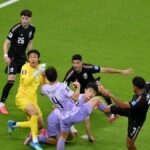 Celebración de México tras marcar el gol decisivo tras error defensivo de Corea del Sur en el área