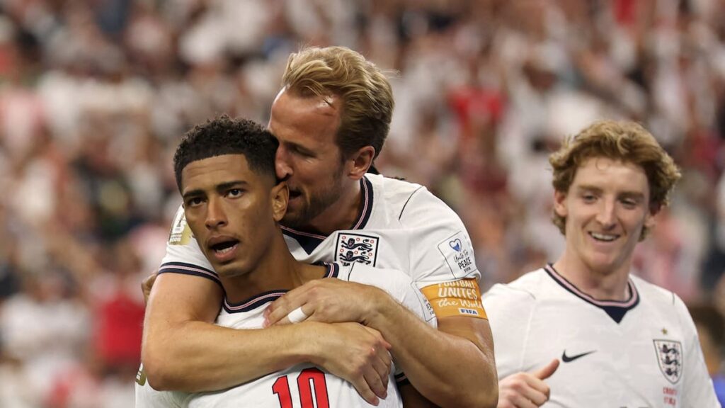 Jude Bellingham celebra su gol que pone a Inglaterra en ventaja frente a Croacia en Dallas