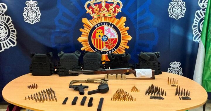 Agentes policiales durante la Operación auditor en Almería por homicidio en Villanueva de la Serena
