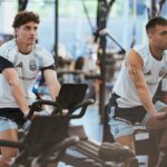 Julián Álvarez y Lautaro Martínez en entrenamiento de Argentina previo al Mundial