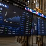 Gráfico del Ibex 35 cotizando cerca de los 20.000 puntos con corrección técnica en la sesión del 6 de julio de 2026
