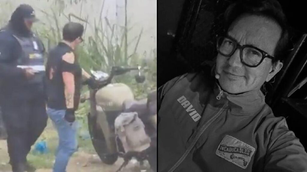 David Reinoso y su hijo Dante con heridas visibles tras choque frontal en moto contra un carro
