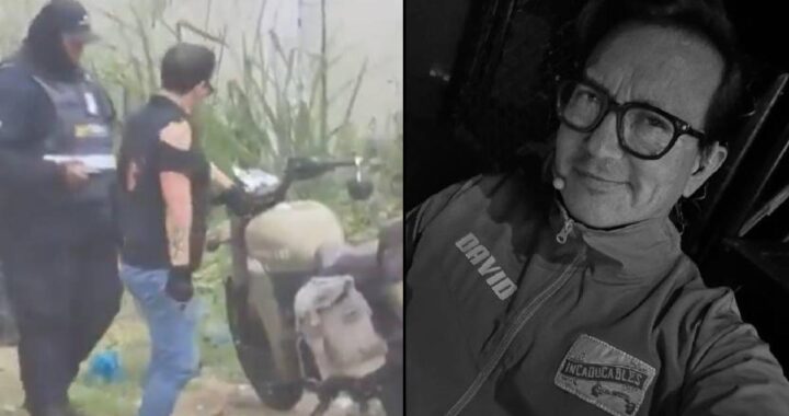 David Reinoso y su hijo Dante con heridas visibles tras choque frontal en moto contra un carro