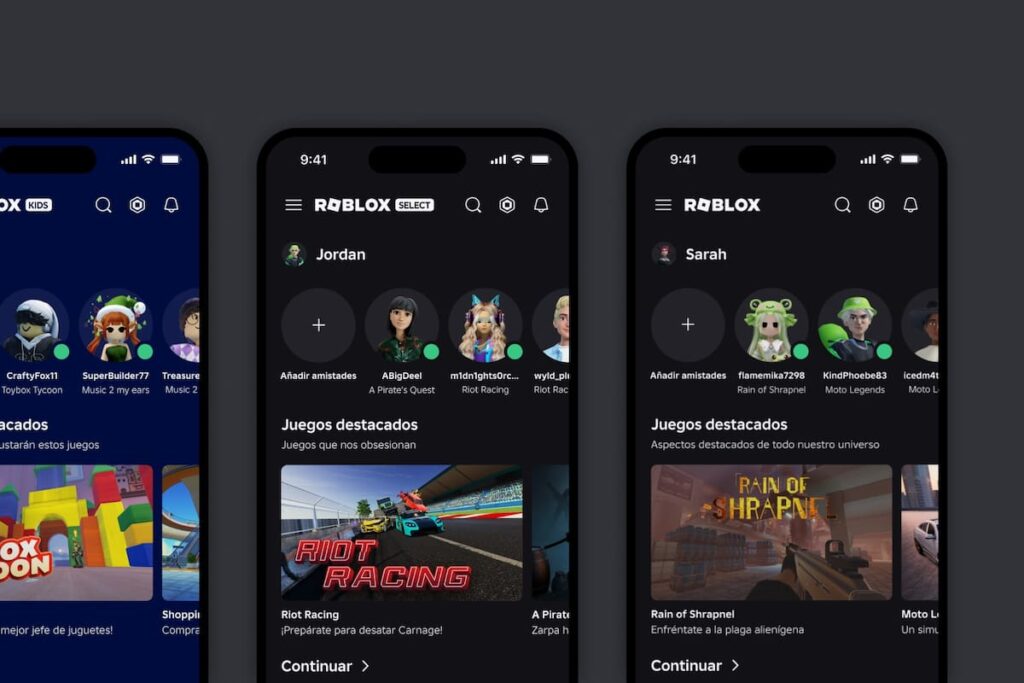 Interfaz de Roblox mostrando herramientas de seguridad y controles parentales para padres en Argentina