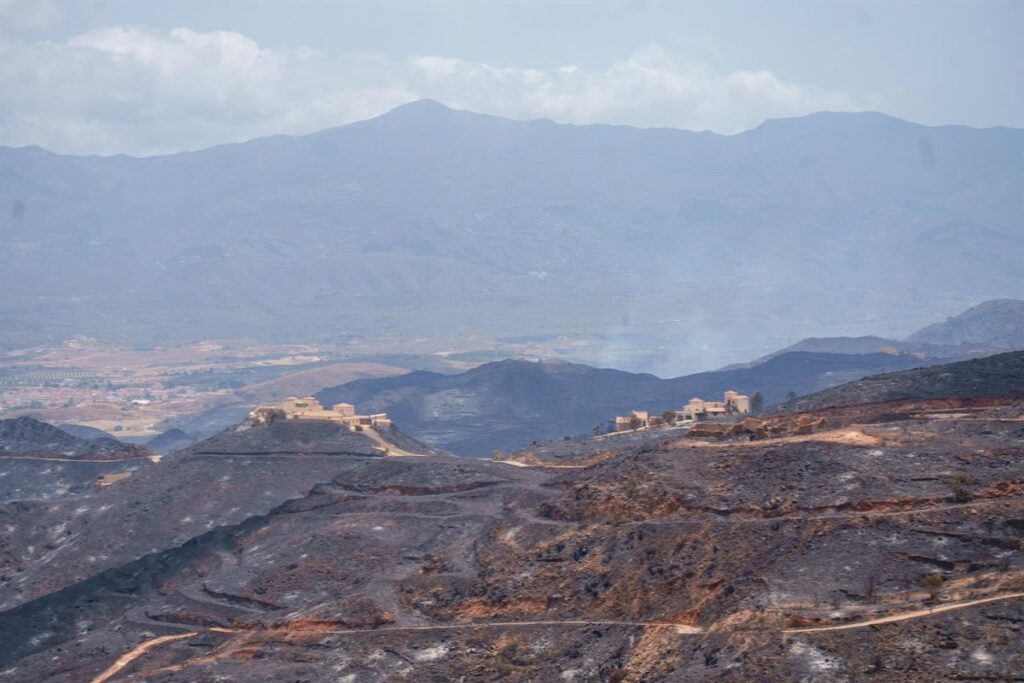 El incendio de Los Gallardos (Almería) se estanca y ofrece "perspectiva favorable" para su estabilización "en horas"