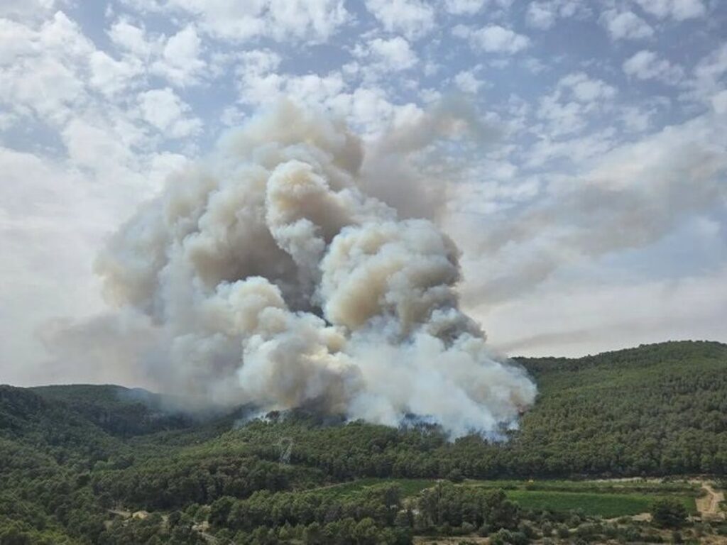El grueso del incendio declarado en Aiguamúrcia (Tarragona) se traslada a Querol y Pontons