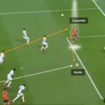 Jugadores de Argentina y Cabo Verde en acción durante partido eliminatorio del Mundial, destacando juego aéreo